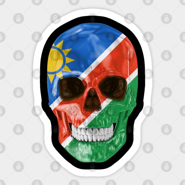 Namibia Flag Skull - Gift for Namibian With Roots From Namibia Sticker by Country Flags